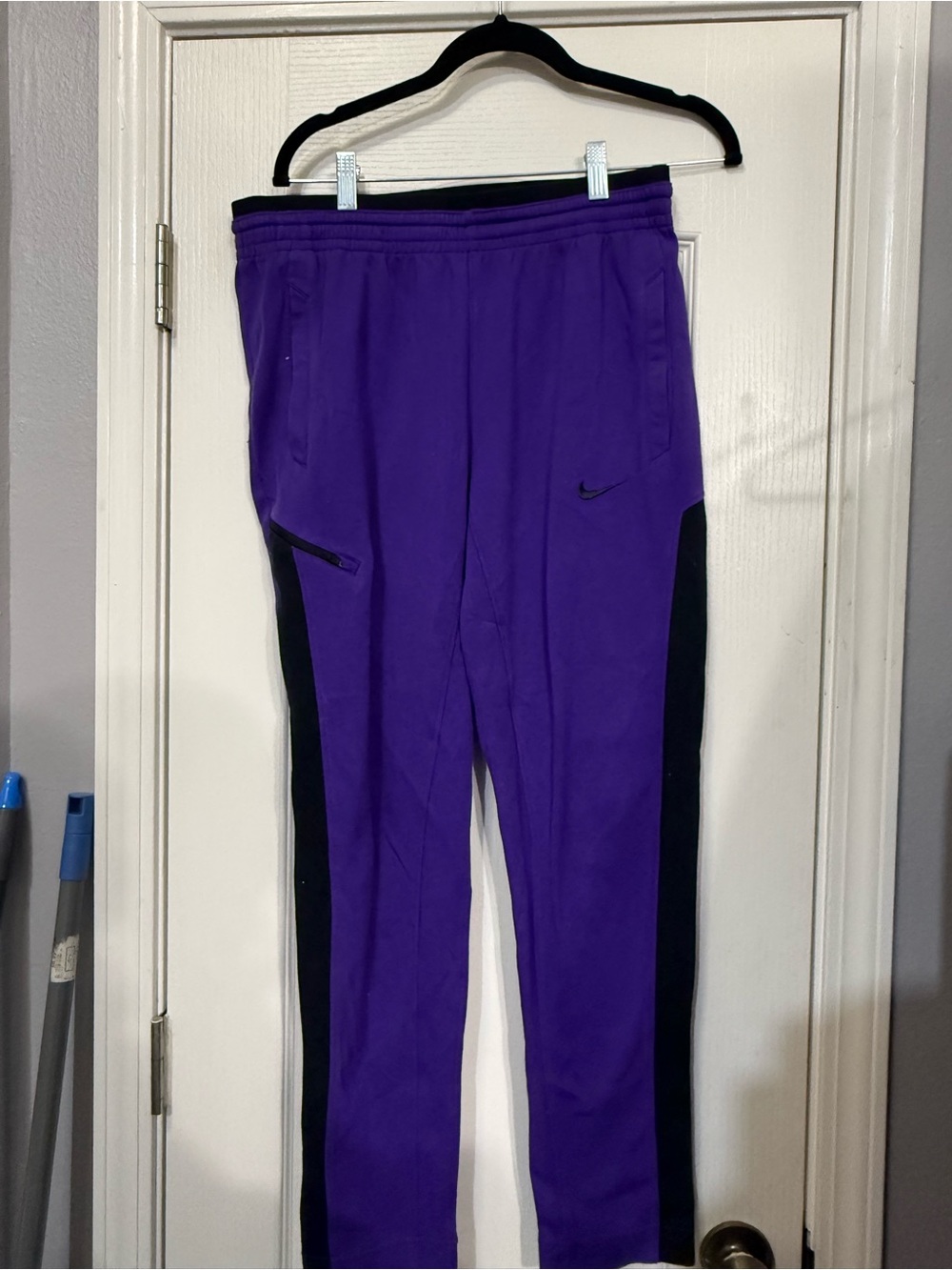 Nike Purple Track Joggers with Black Side Stripes